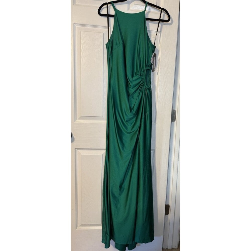 Xscape 10 Emerald Green Formal Gown Side O Waist Gala Prom Wedding Guest NEW - Picture 14 of 16